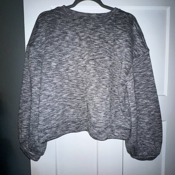 Madewell Heather Gray Cropped Sweater, Size L - Picture 4 of 4